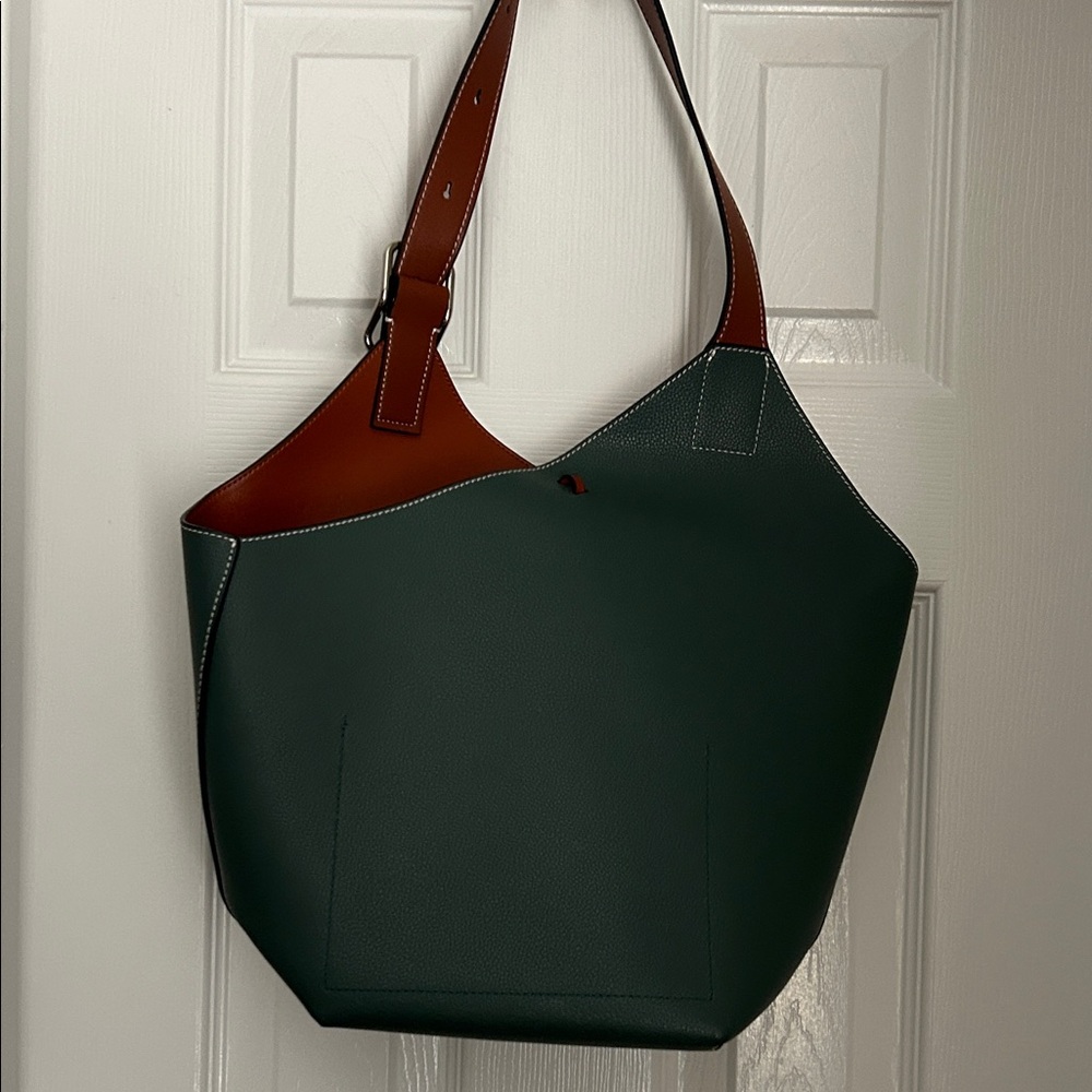 Source Unknown Forest Green And Chestnut Shoulder… - image 2